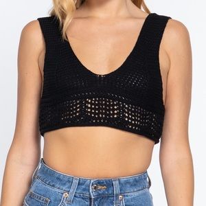 Knit Bralette Cropped Sleeveless Top